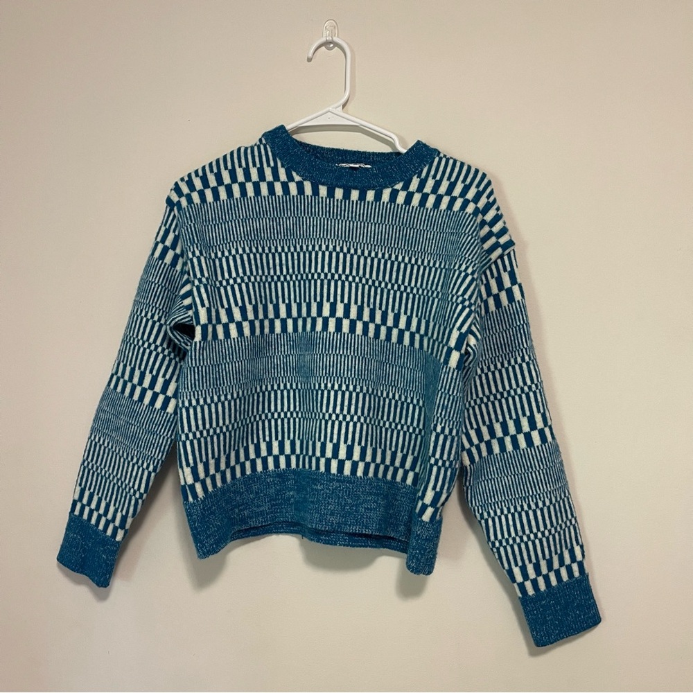 Pretty Garbage Grey Bandit Blue Patterned Off My Mind Sweater